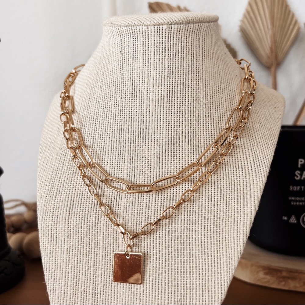 BLANK PLATED CHAIN NECKLACE SET - Picture 4 of 4